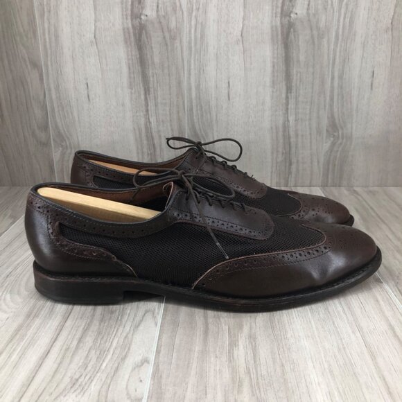 Allen Edmonds Shoes Mens 10D Strawfut Brown Leather Mesh Lace Up Oxfords main image 10